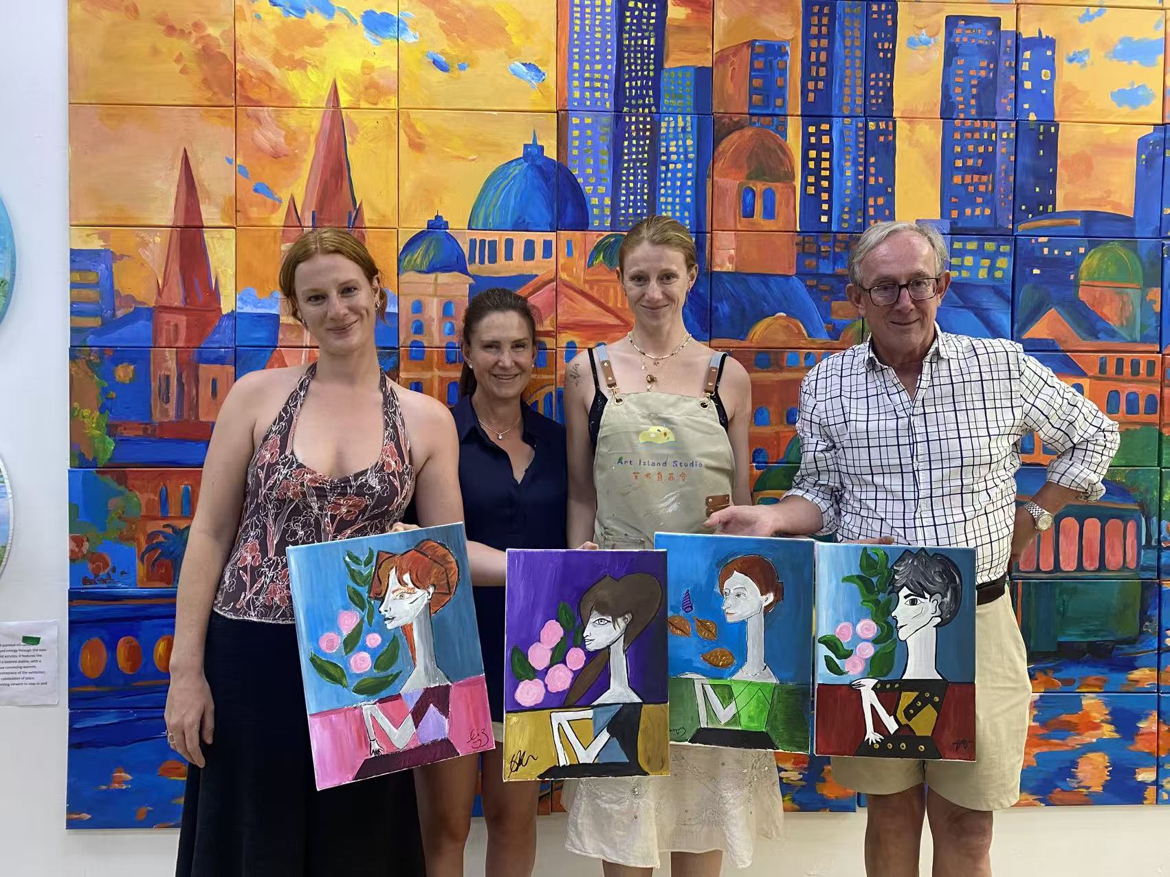 Picasso-Style Jacqueline with Flowers Paint and Sip Class - Image 2